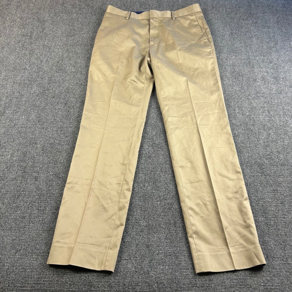 Banana Republic Mens Tailored Slim Fit Non-Iron Chinos Khaki 30x32